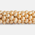 9x11mm Champagne Ringed Baroque Freshwater Pearls 16 inch