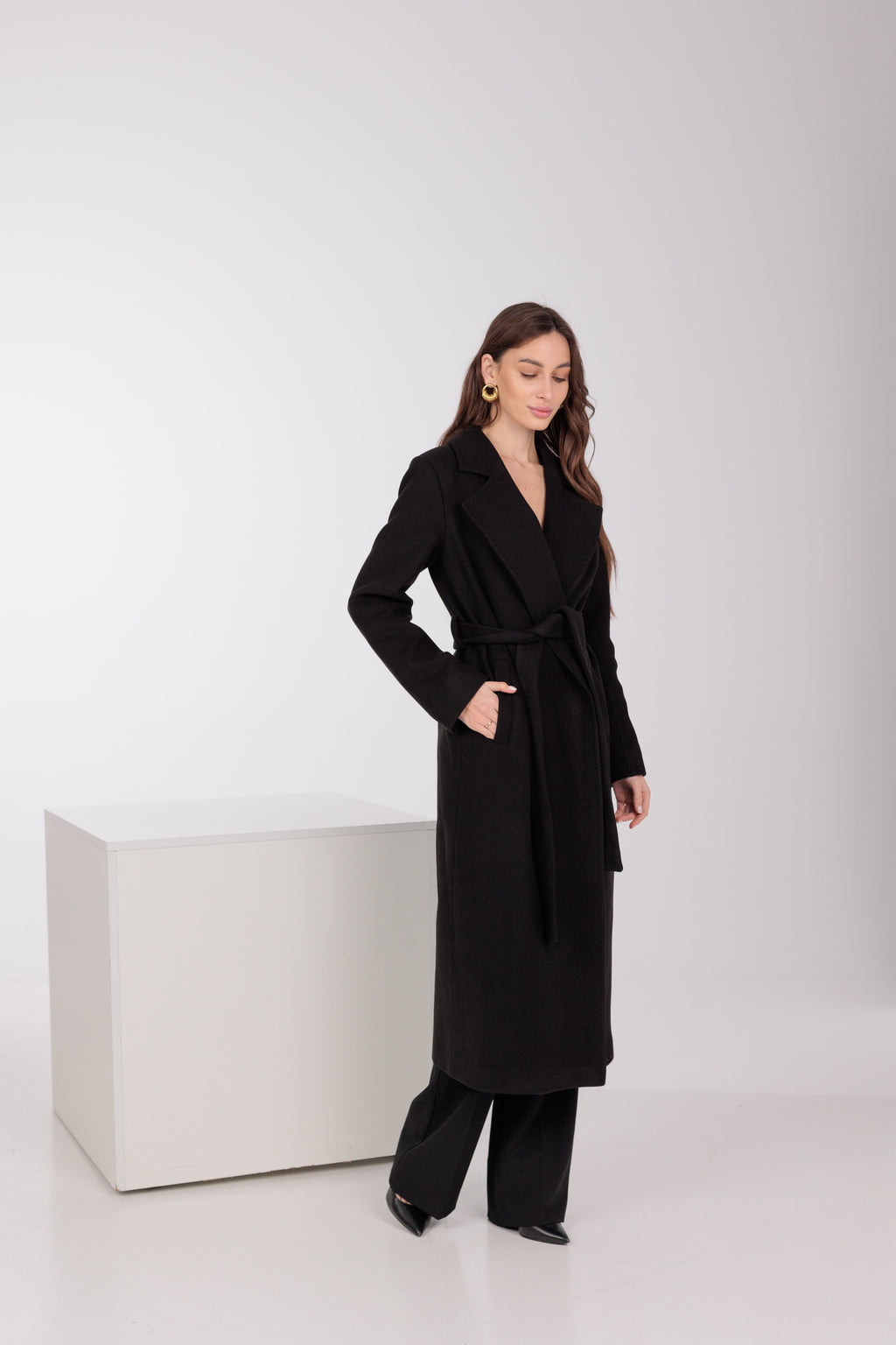 Pre-Order. Re-Stock Ships March 20, 2026. Astoria Classic Wraparound Wool Blend Overcoat