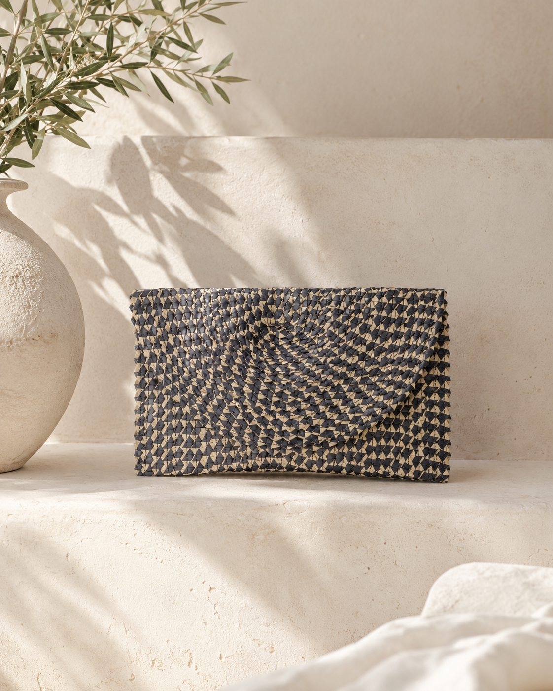 Ombre Rattan Clutch