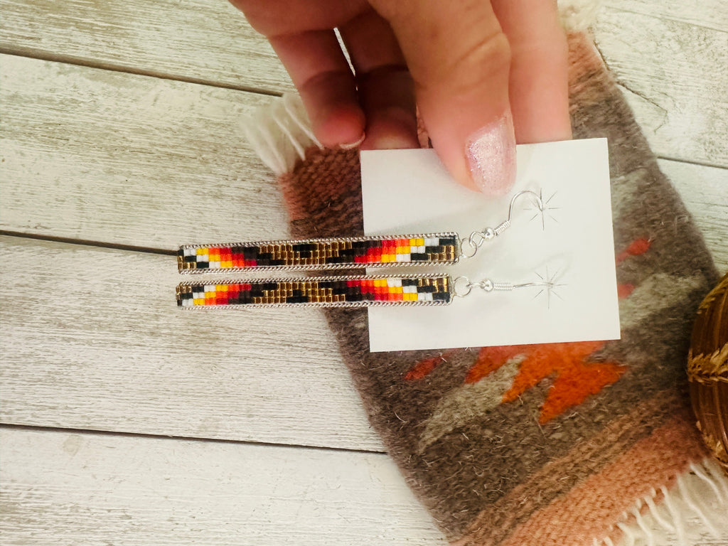 Handcrafted Handmade Multicolor Beaded Dangle Earrings