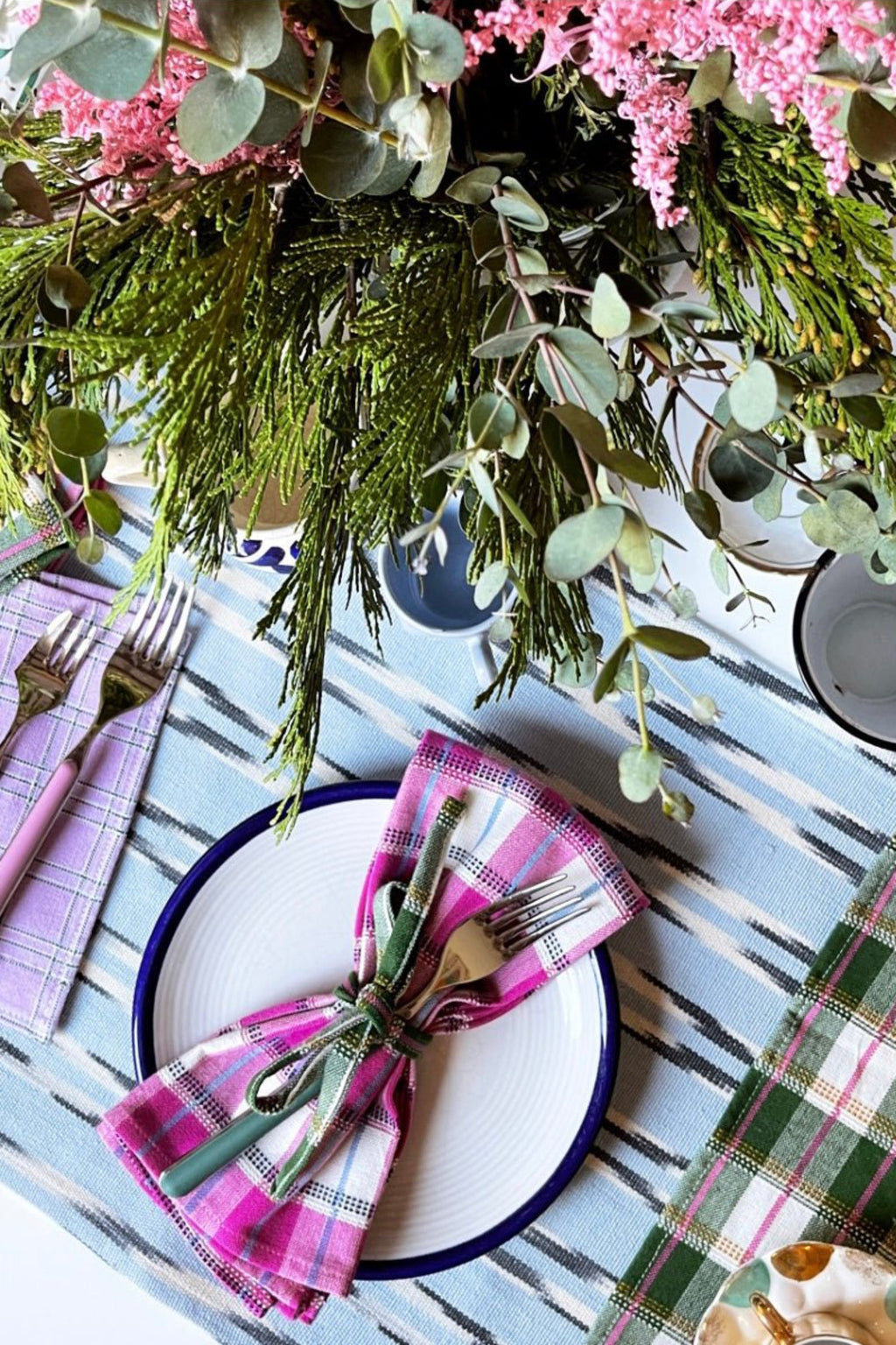 San Andres Gingham Pink & White Napkins