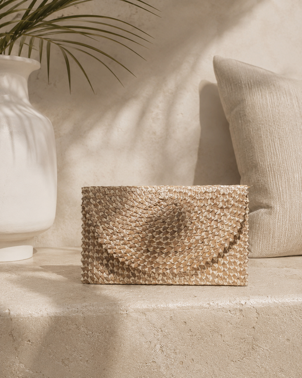 Ombre Rattan Clutch