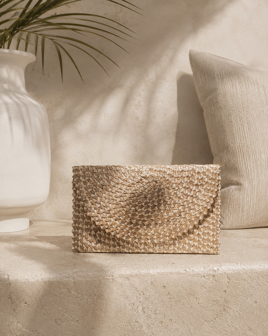 Ombre Rattan Clutch