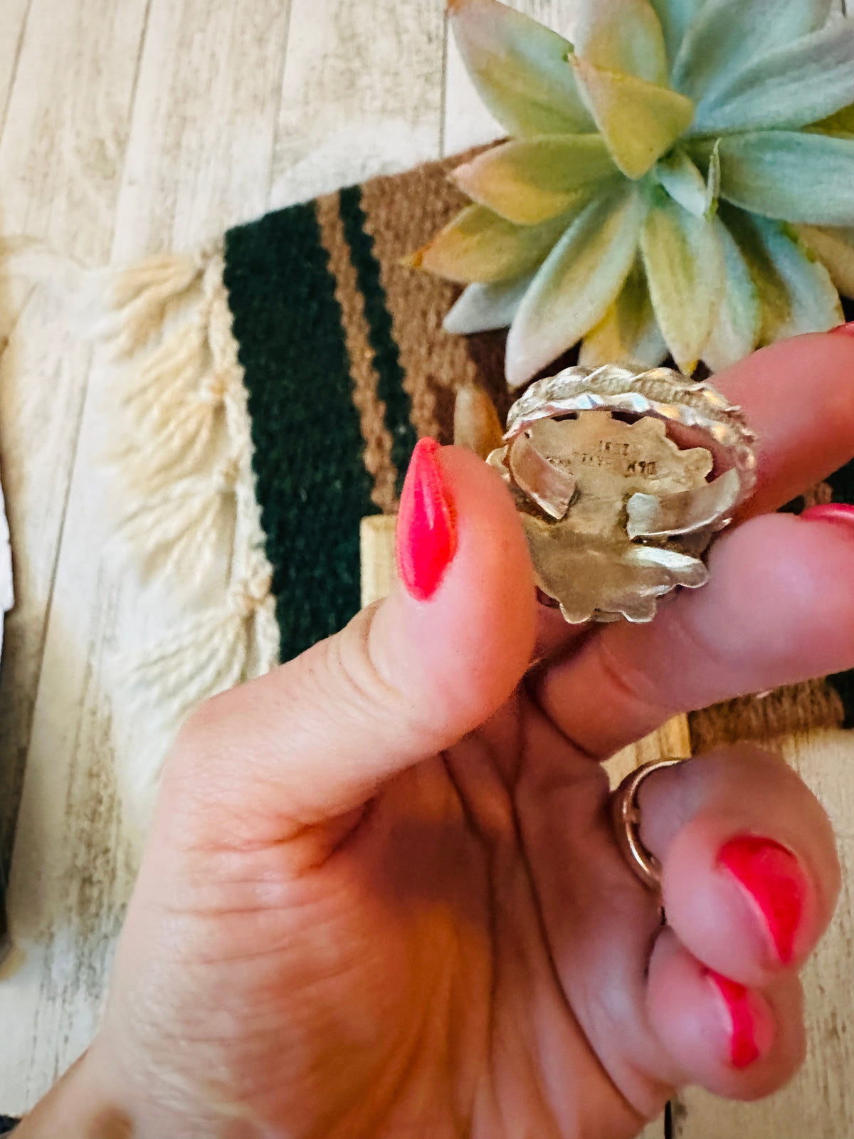 Handcrafted Turquoise & Sterling Silver Cluster Ring