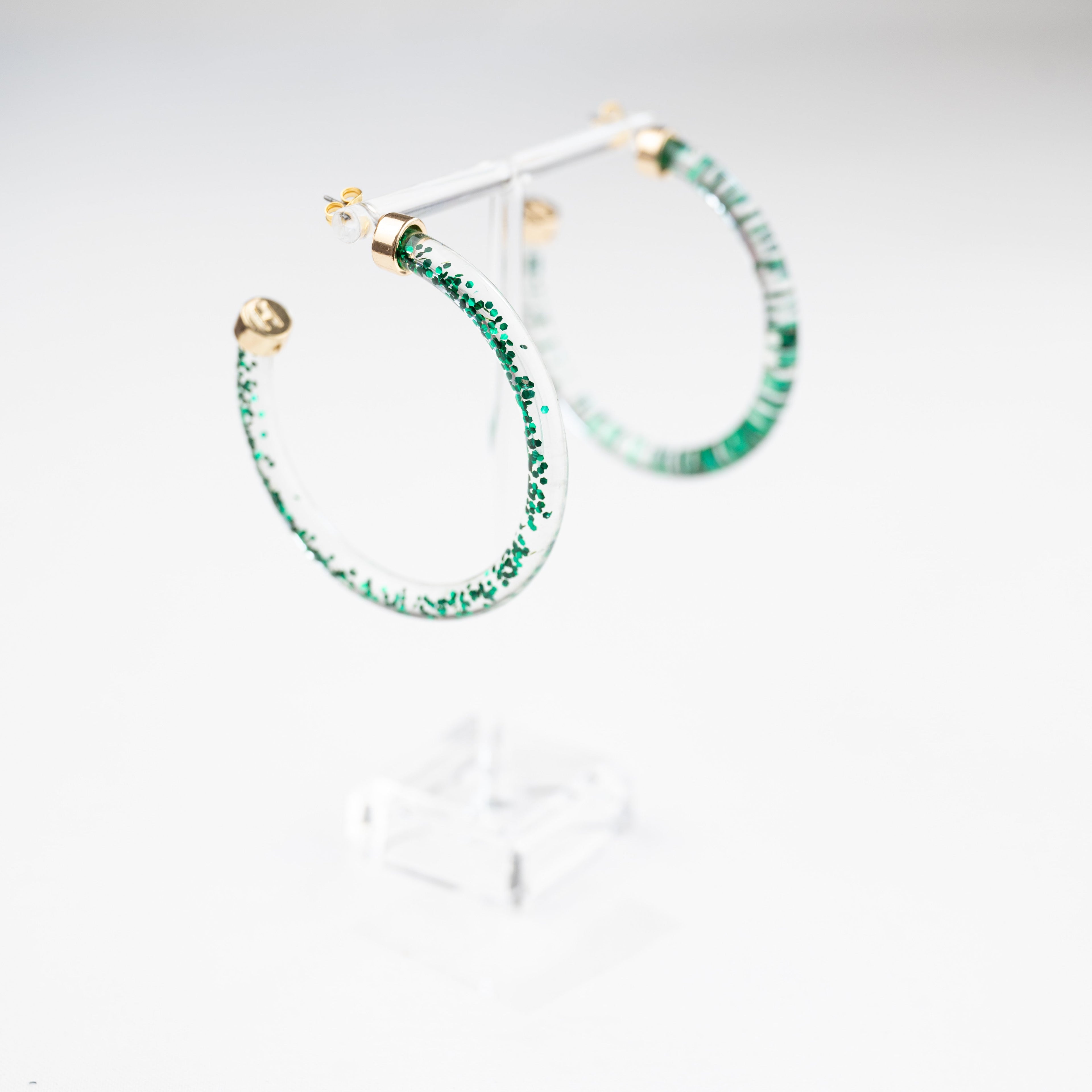 Hoops - Green Glitter
