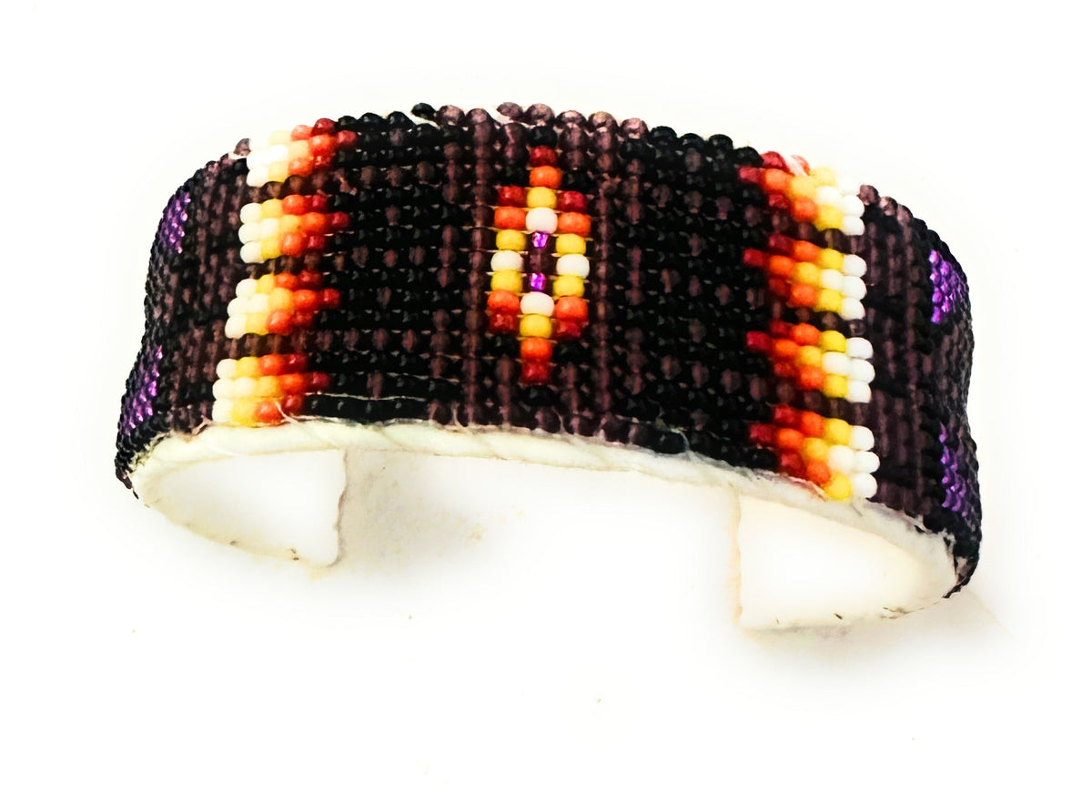 Handcrafted Made Beaded Leather Bracelet