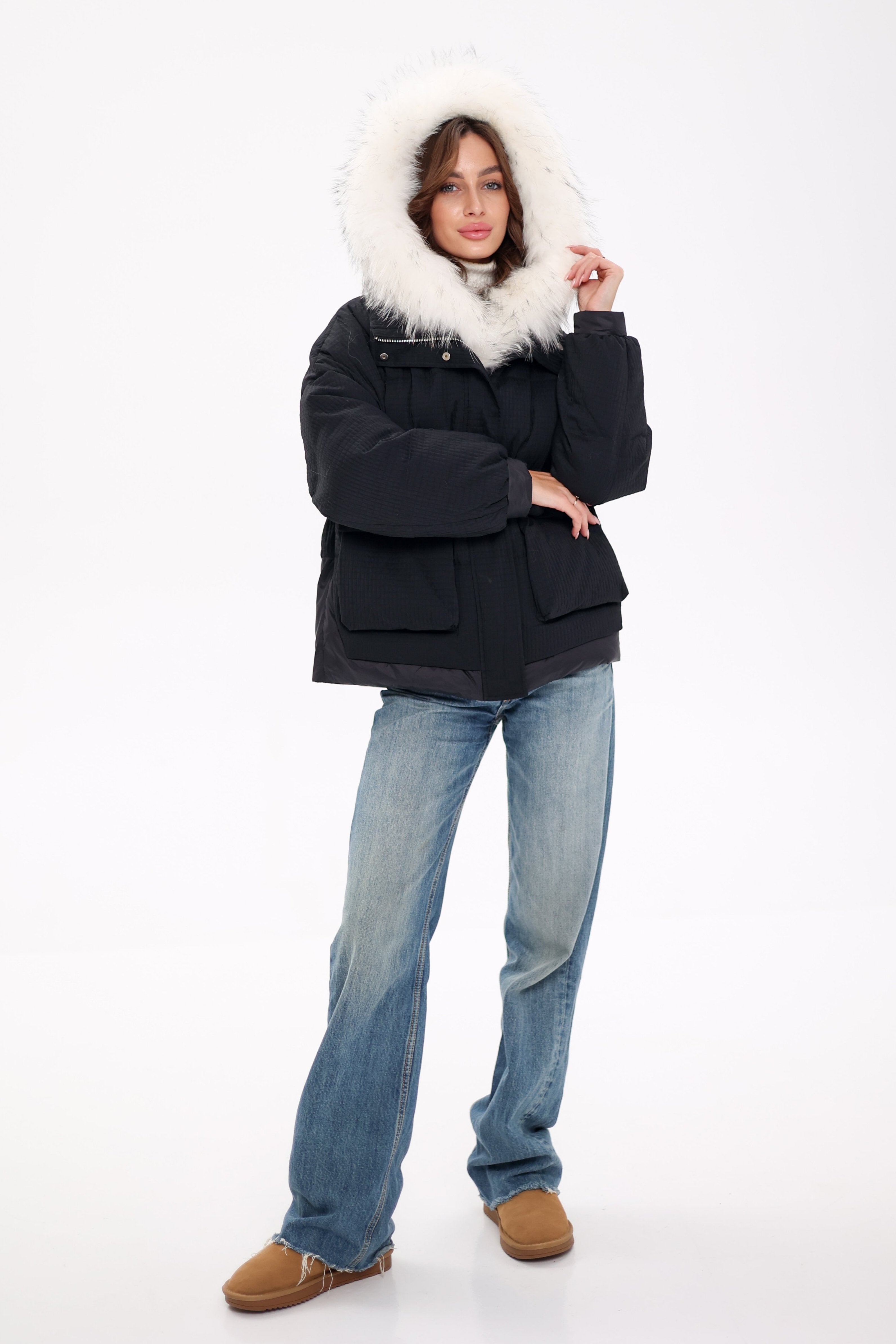 Genuine Arctic Fox Fur Down Fill Parka