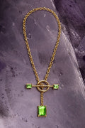 Gem Drop Toggle Necklace in Green Envy (Gold) SHIPS IN FEBRUARY