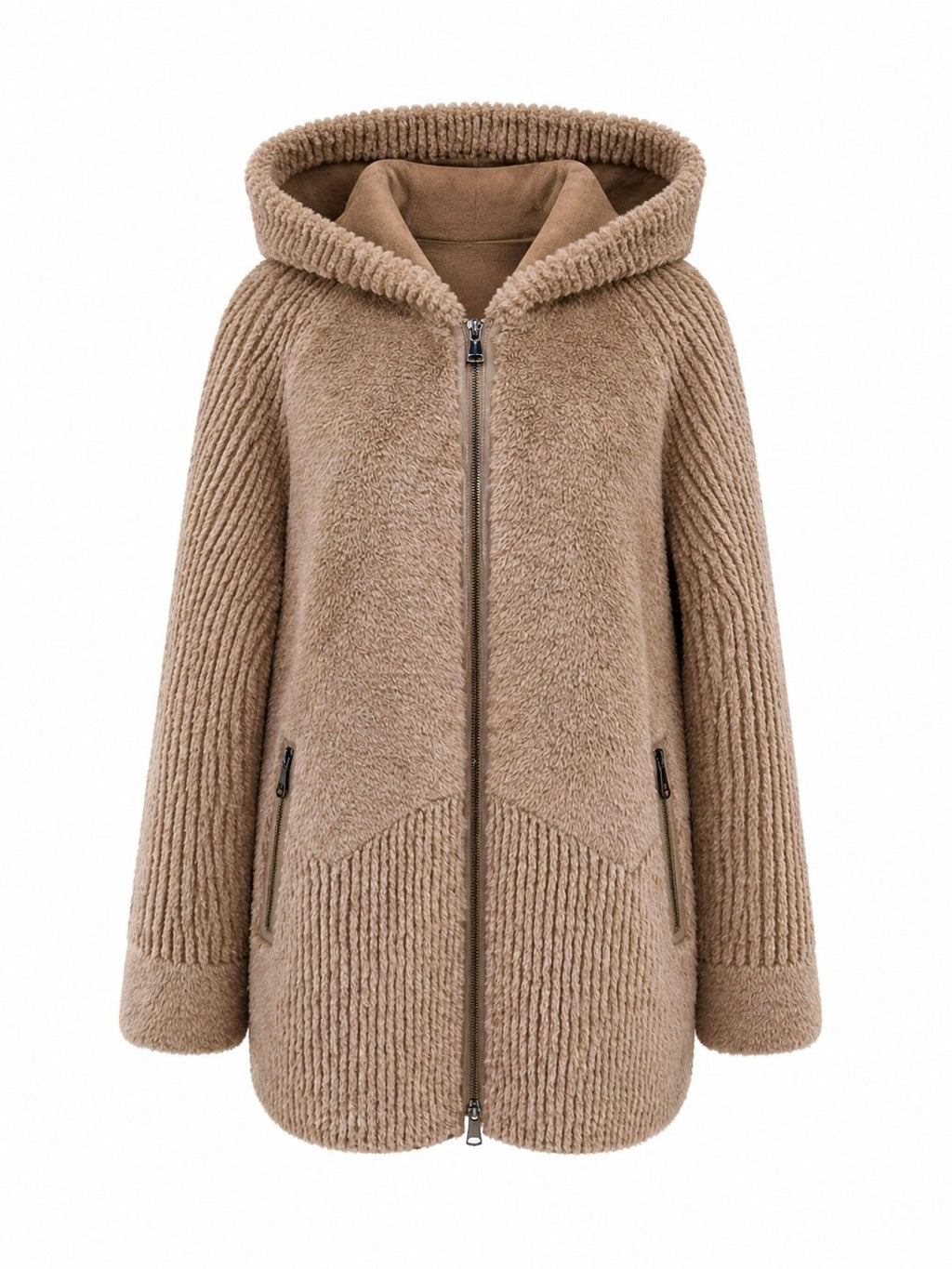 Reversible Faux Fur & Suede Coat