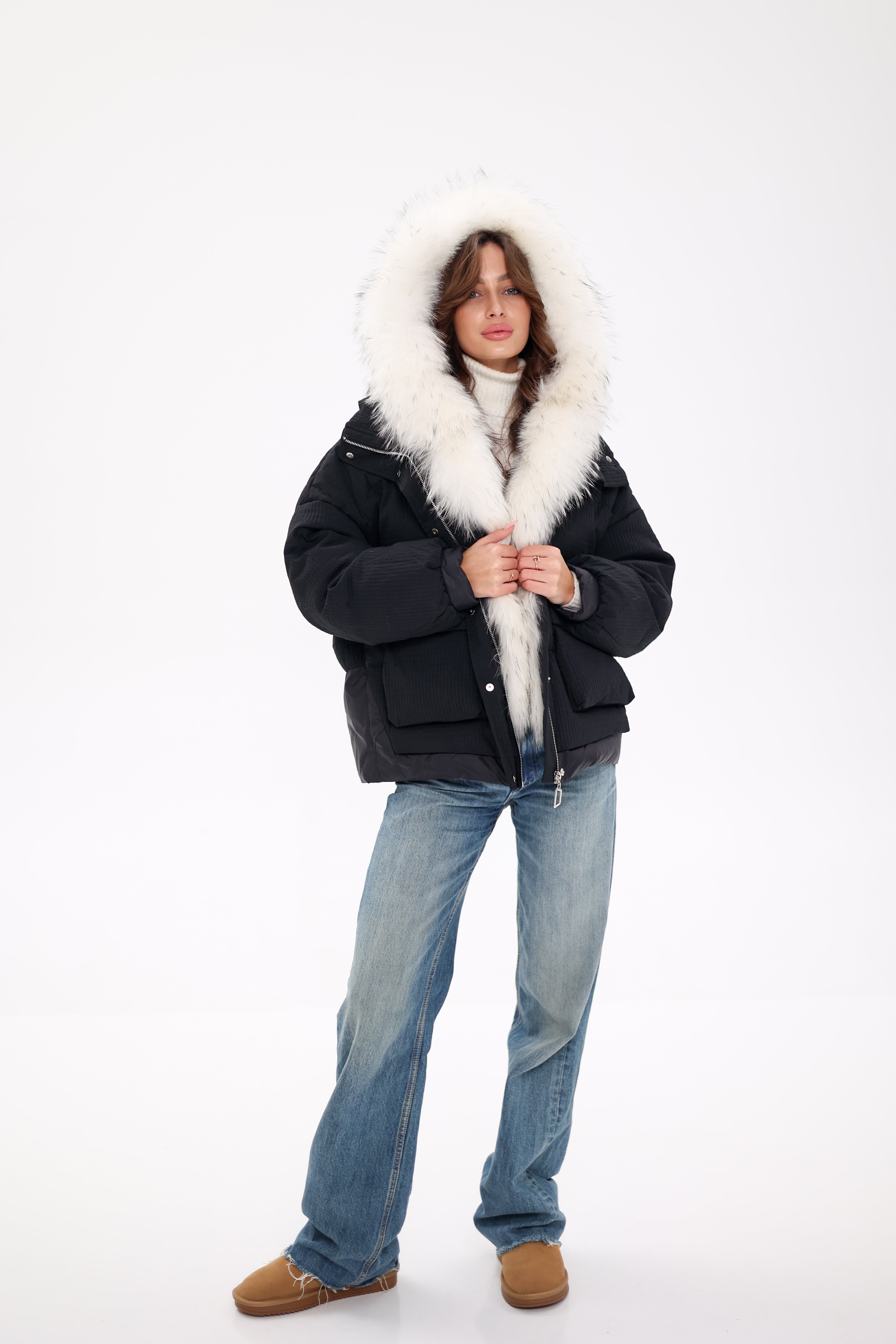 Genuine Arctic Fox Fur Down Fill Parka