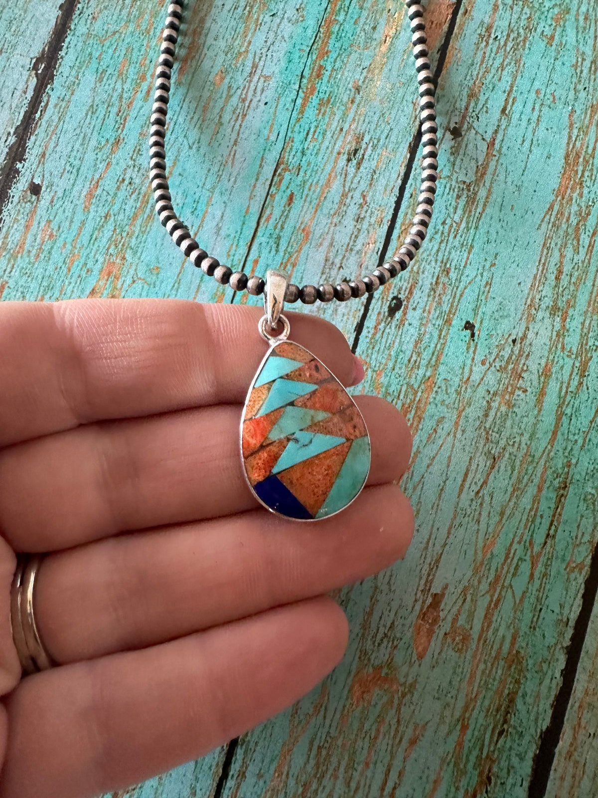 Gorgeous Handmade Sterling Silver Multi Stone Pendant