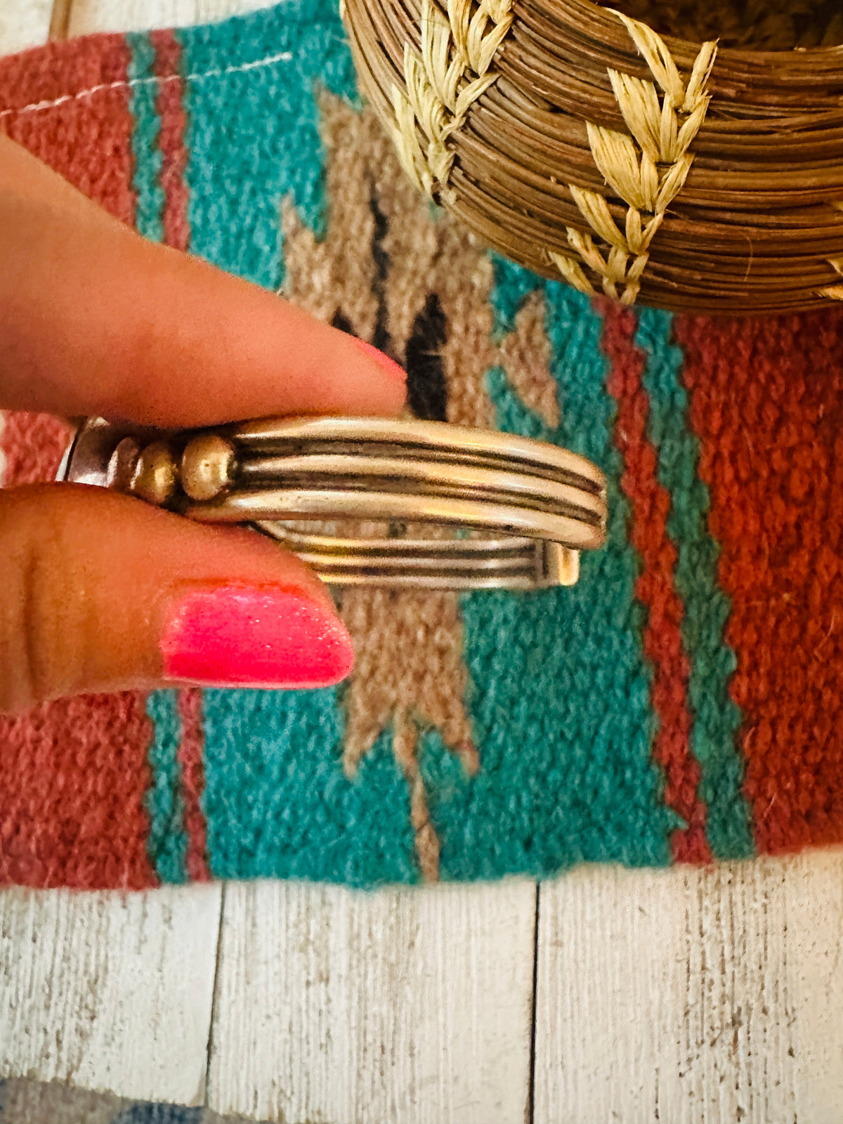 Handcrafted Turquoise & Sterling Silver Cuff Bracelet /