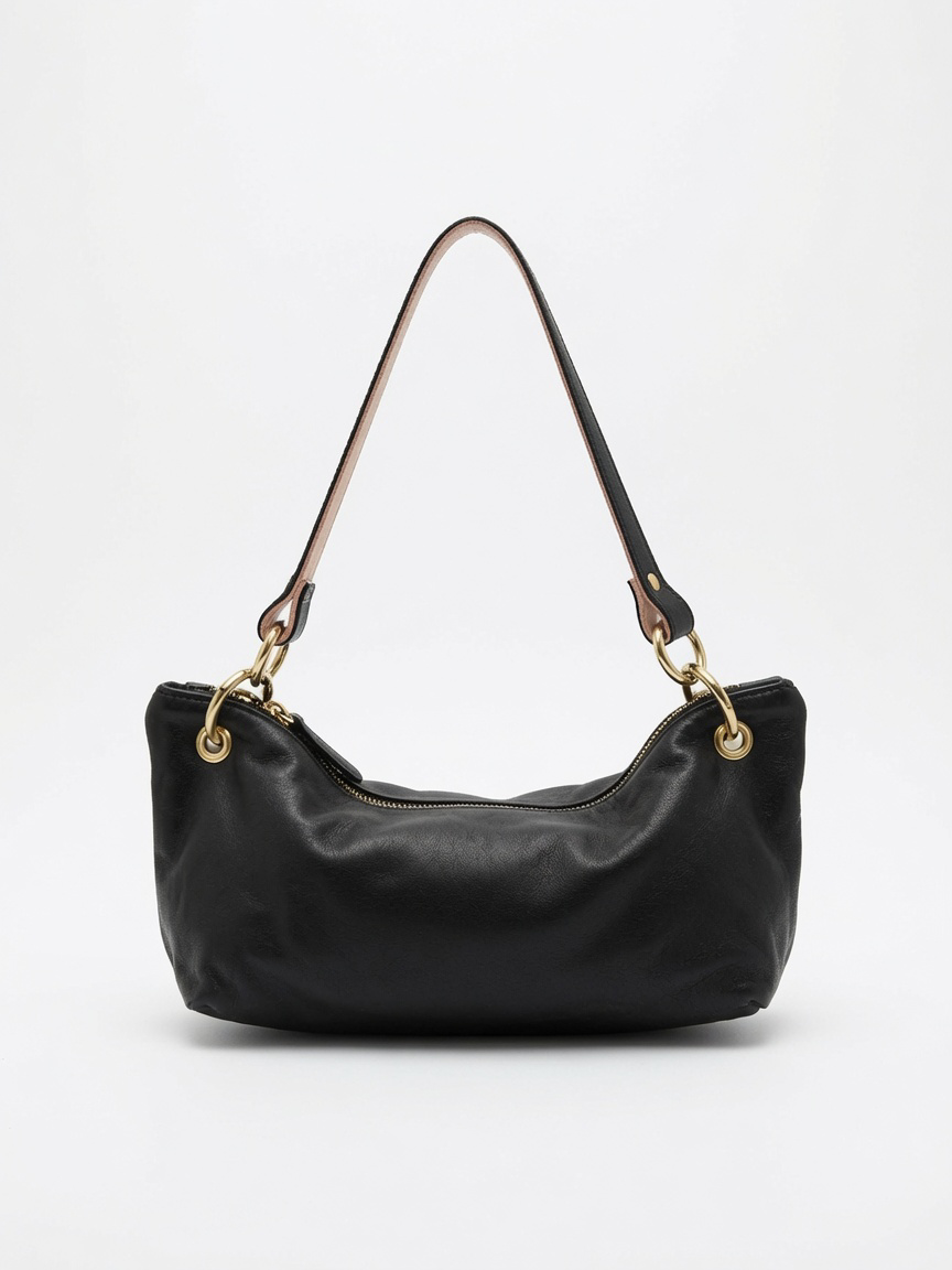 Blair-East West Shoulder Bag, Black Leather