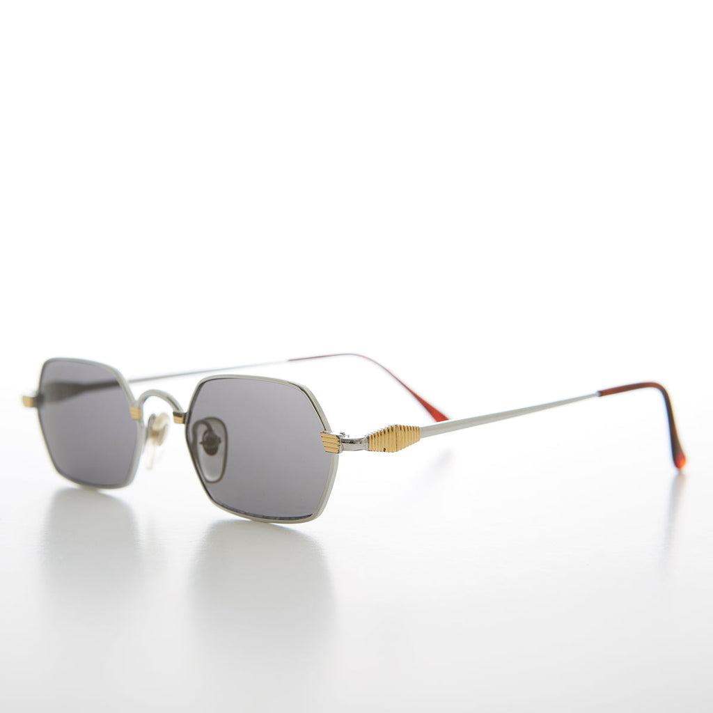 Gold Silver Hexagon Vintage Optical Quality Sunglass - Tempe