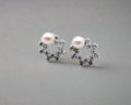 Pearlescent Elegance White Gold Earrings