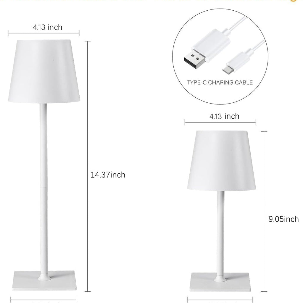 Rechargeable Touch Lamps in White (set of 2)