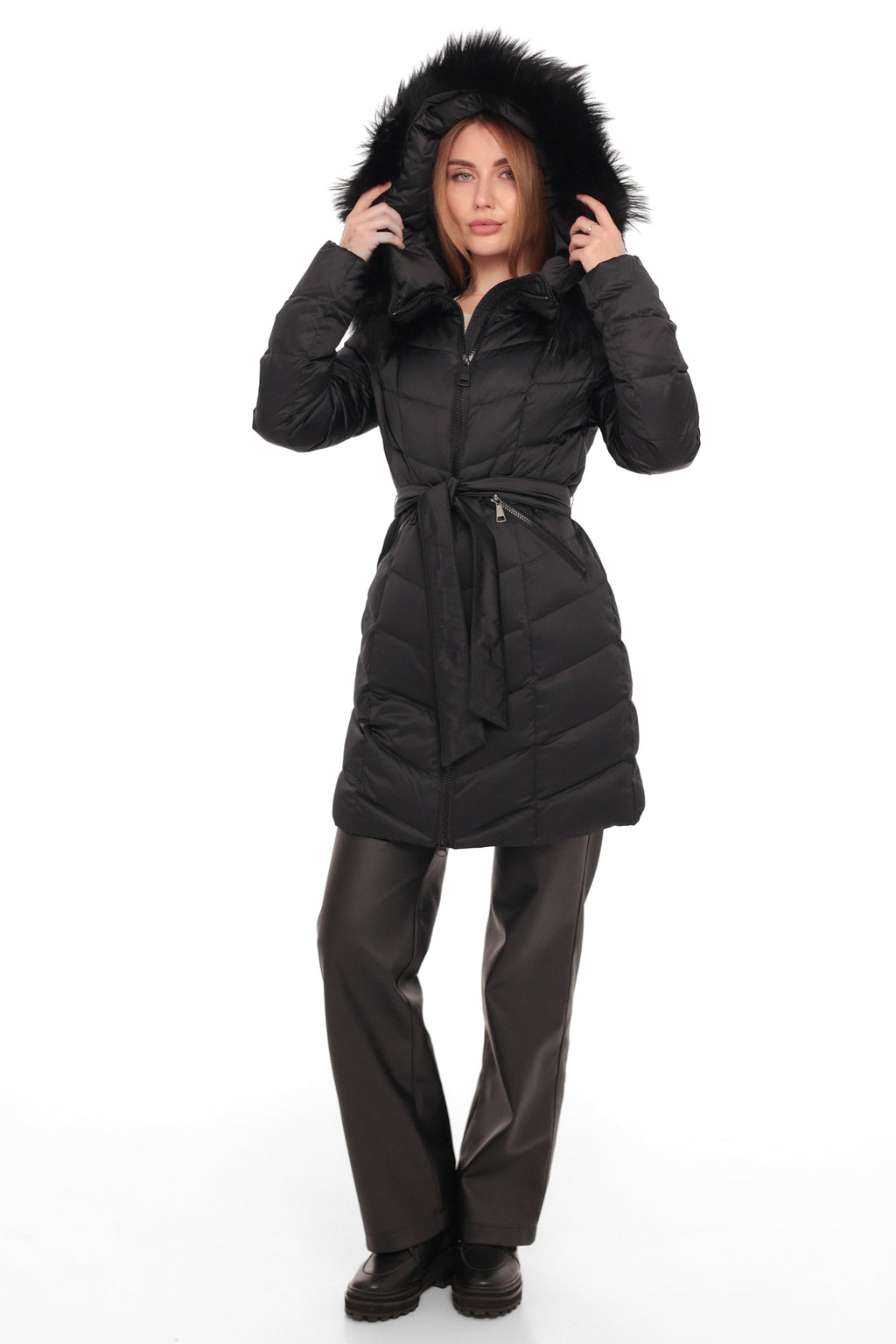 Genuine Fur Trim Down Coat