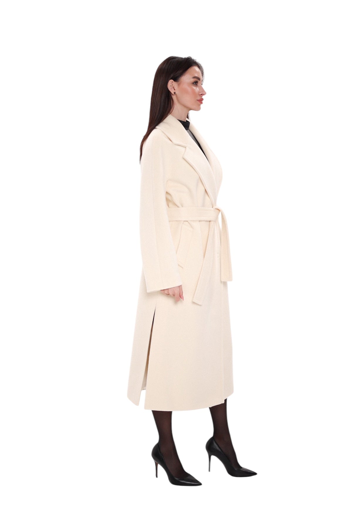 Premium 100% Australian Merino Wool Coat in Marshmallow