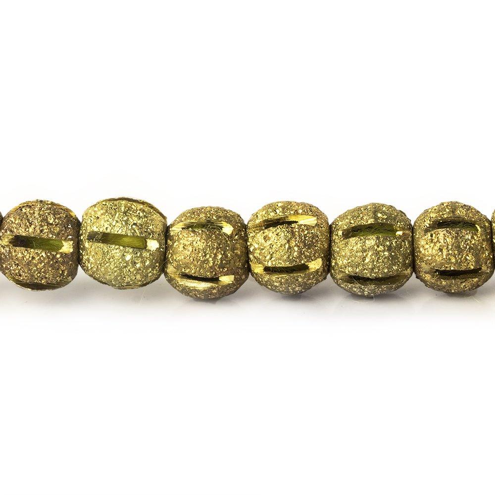 5mm Brass Stripe Stardust Rounds 8 inch 45 beads
