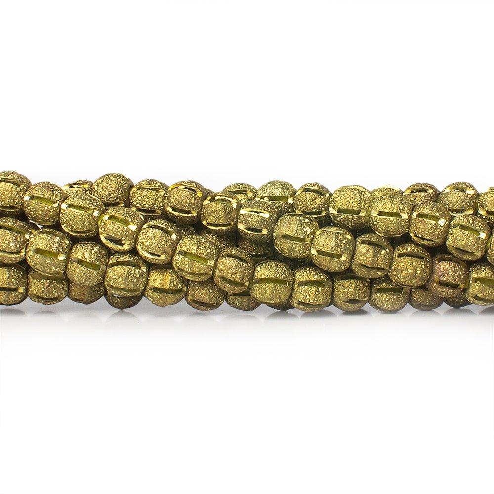 5mm Brass Stripe Stardust Rounds 8 inch 45 beads
