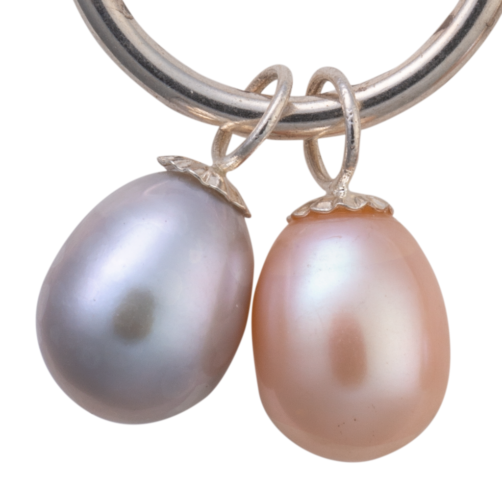 Double pearl hoop earrings
