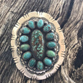 Handcrafted Cluster Multi Turquoise &  Sterling Silver Ring Size 6