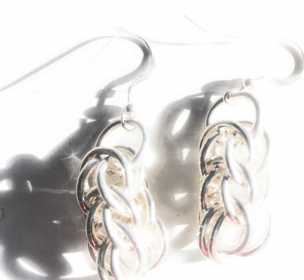 Handcrafted Sterling Silver Chain Link Dangle Earrings