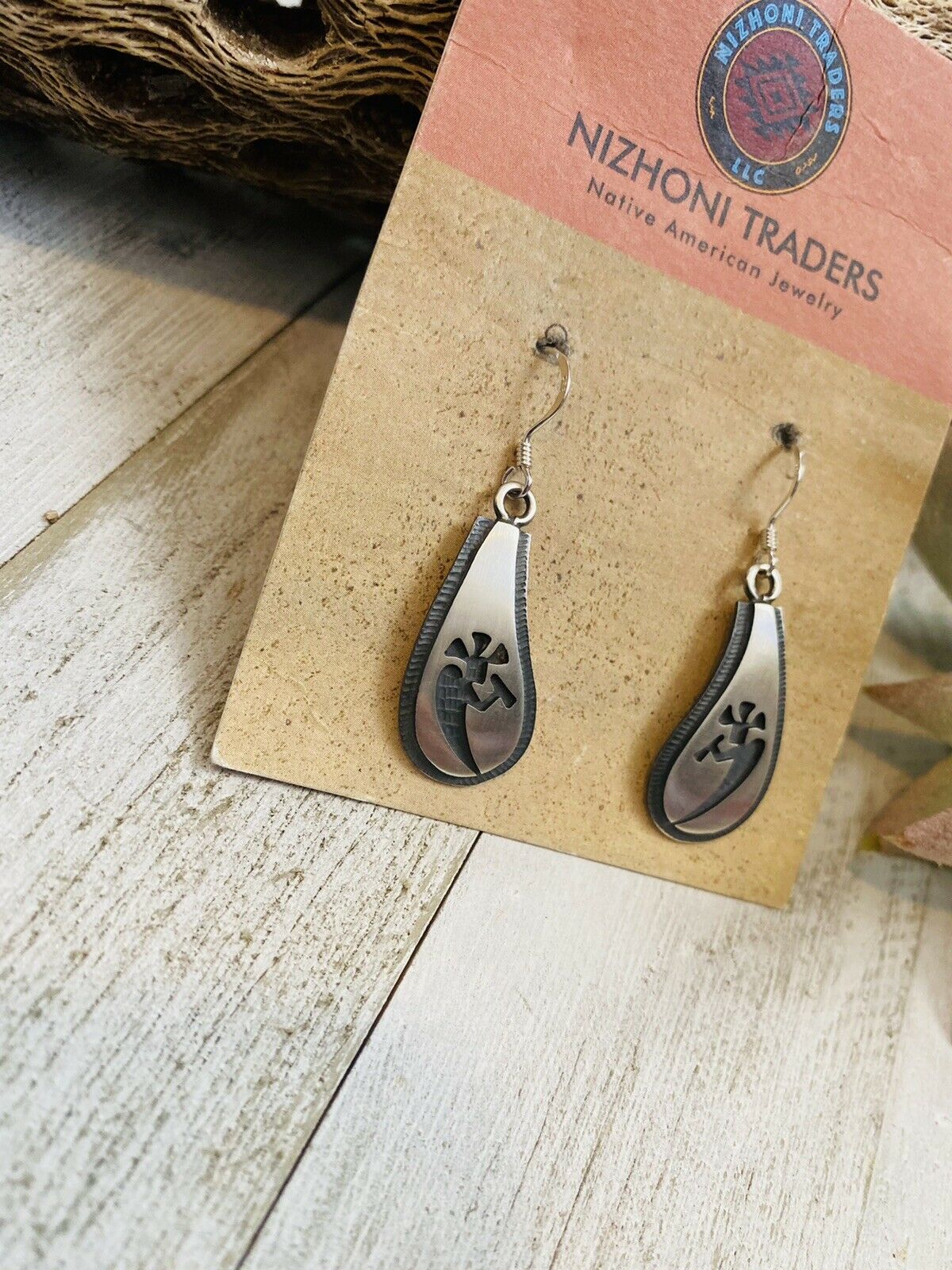 Handcrafted Sterling Silver Kokopelli Dangle Earrings