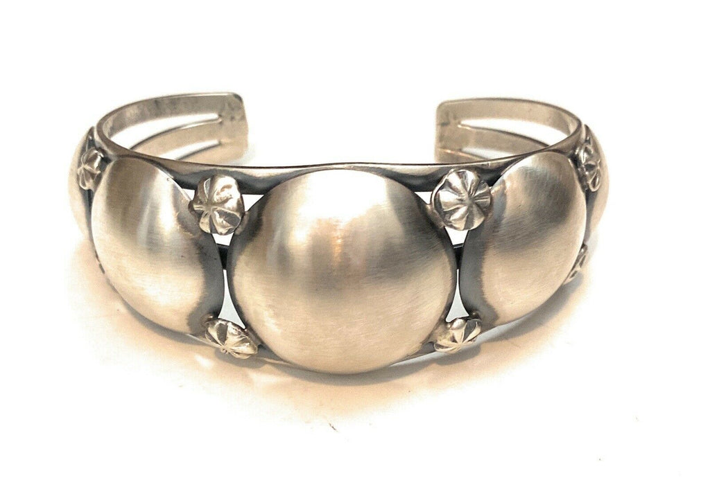 Handcrafted Sterling Silver Concho Cuff Bracelet By Emerson Thompson