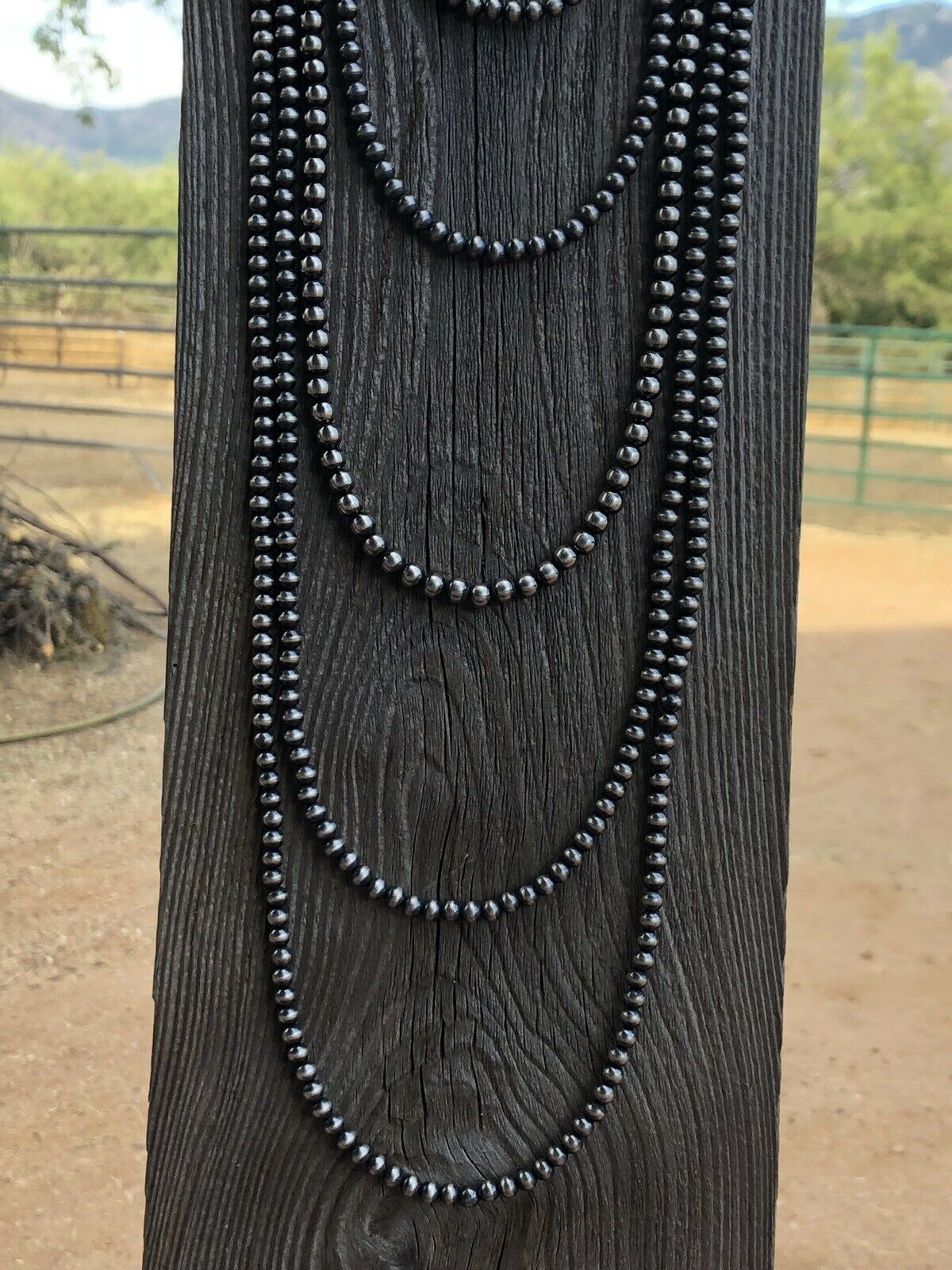 5mm Sterling Silver Pearl Style Beaded Necklace