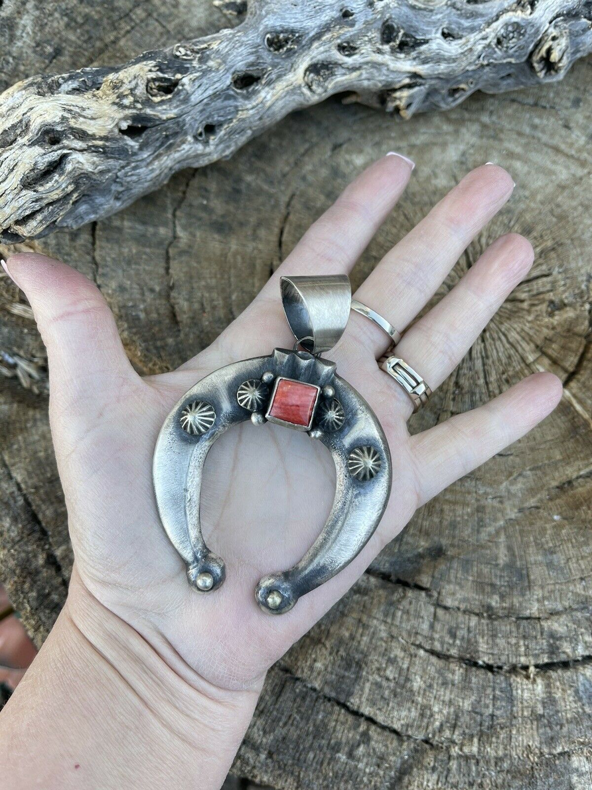 Handcrafted Sterling Silver Spiny Naja Pendant Signed By Chimney Butte