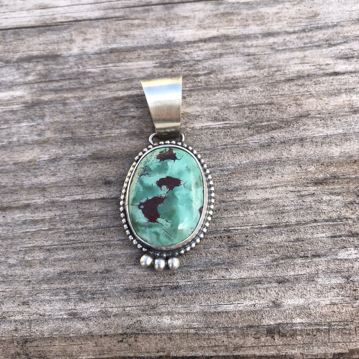 Handcrafted Turquoise  Sterling Silver Pendant