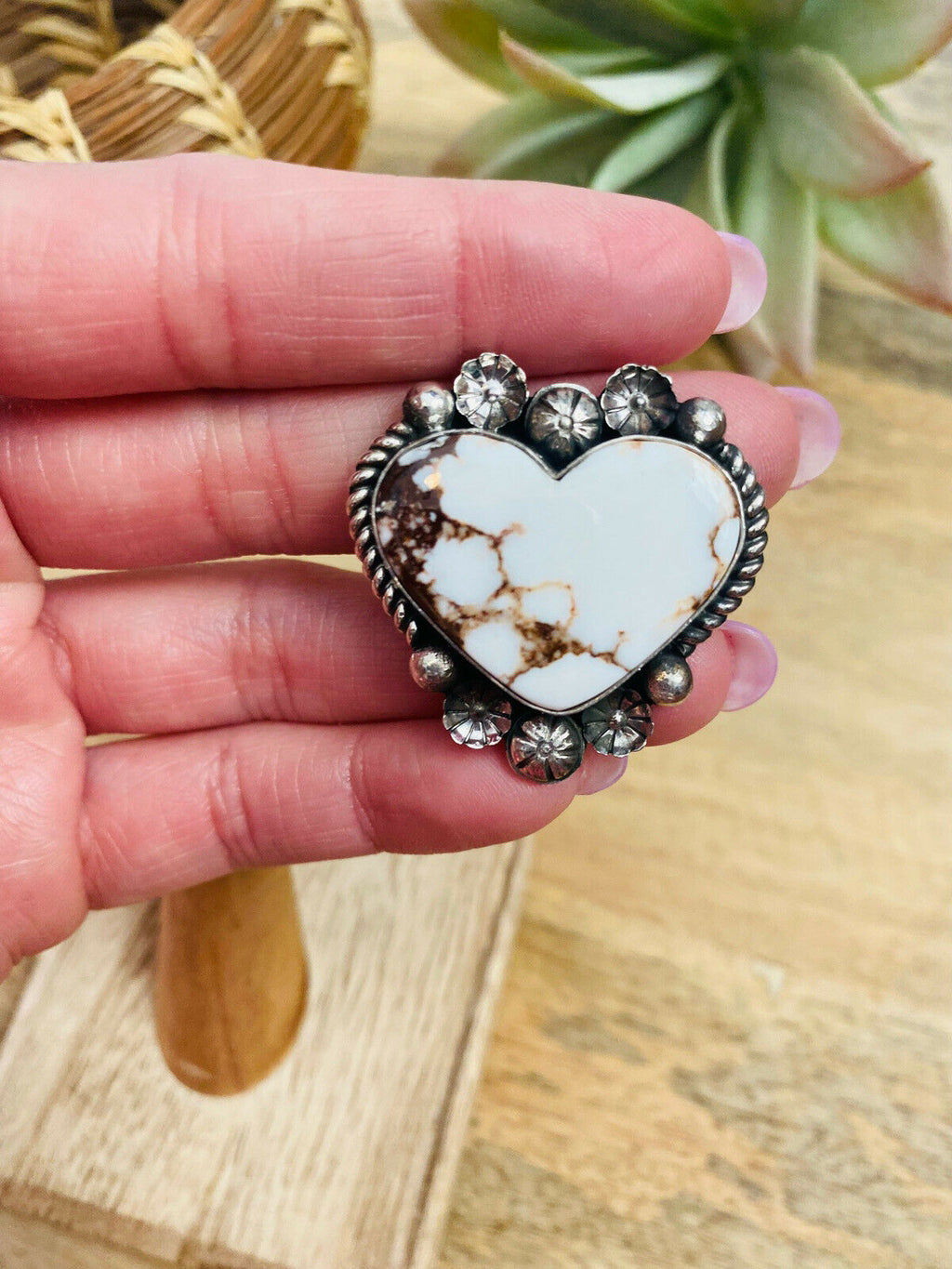 HandyWild Horse And Sterling Silver Heart Ring Size 10