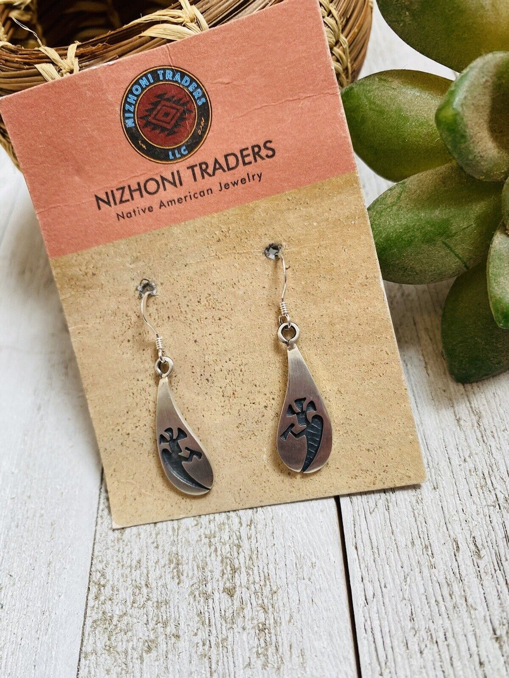 Handcrafted Sterling Silver Kokopelli Dangle Earrings