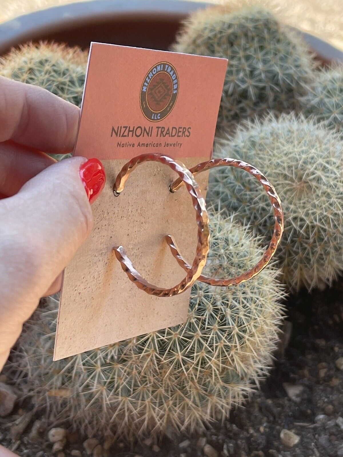 Handcrafted Copper Rope Style Hoop Earrings