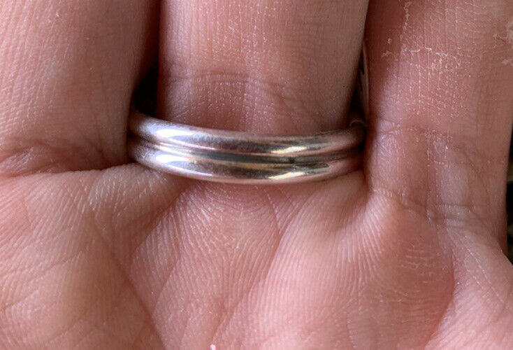 Handcrafted Kingman Turquoise Stamped Sterling Silver  Signed Statement Ring
