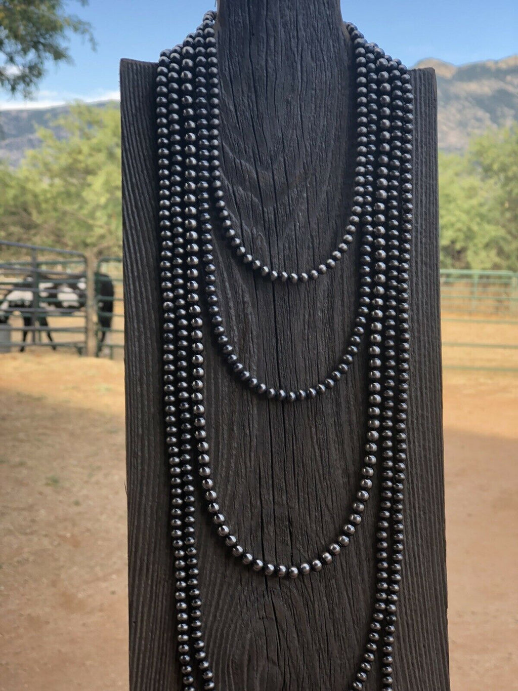 5mm Sterling Silver Pearl Style Beaded Necklace