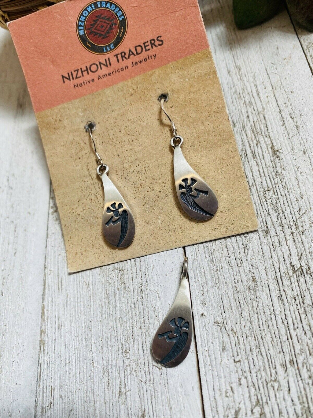 Handcrafted Sterling Silver Kokopelli Earring And Pendant Set