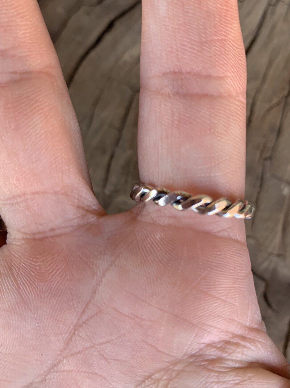 Handcrafted Turquoise Sterling Silver Braided Ring