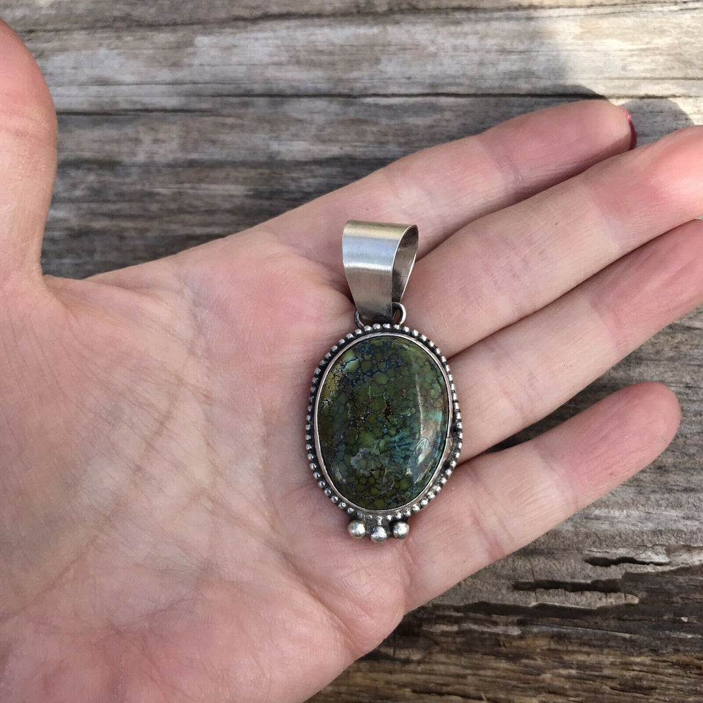 Handcrafted Turquoise  Sterling Silver Pendant