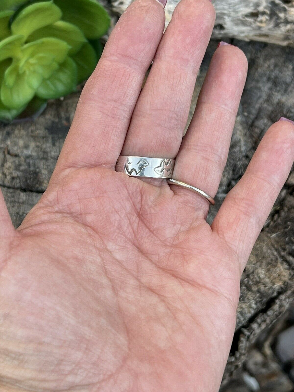 Handcrafted Sterling Silver Square Platform Red Coral Ring Sz 8
