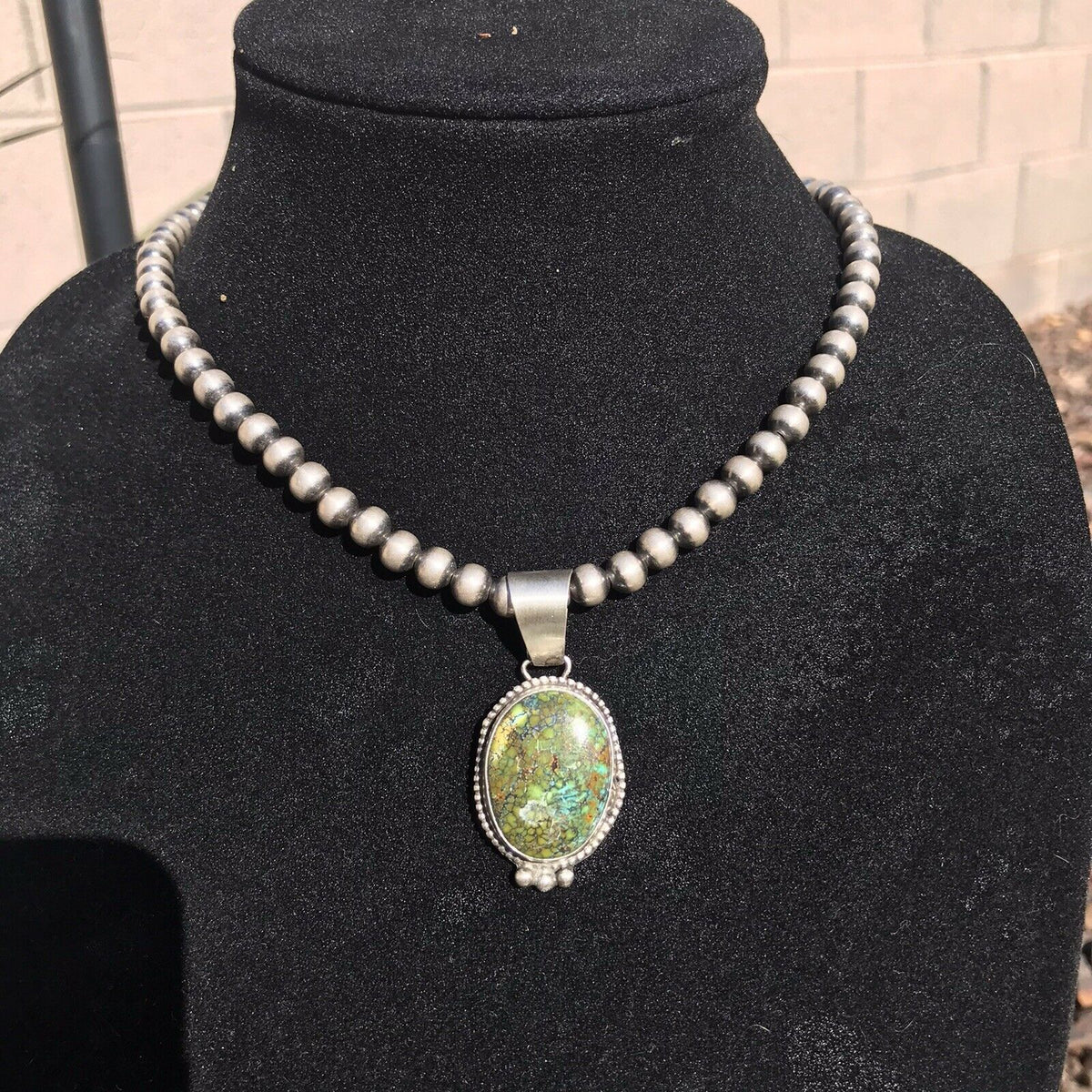 Handcrafted Turquoise  Sterling Silver Pendant