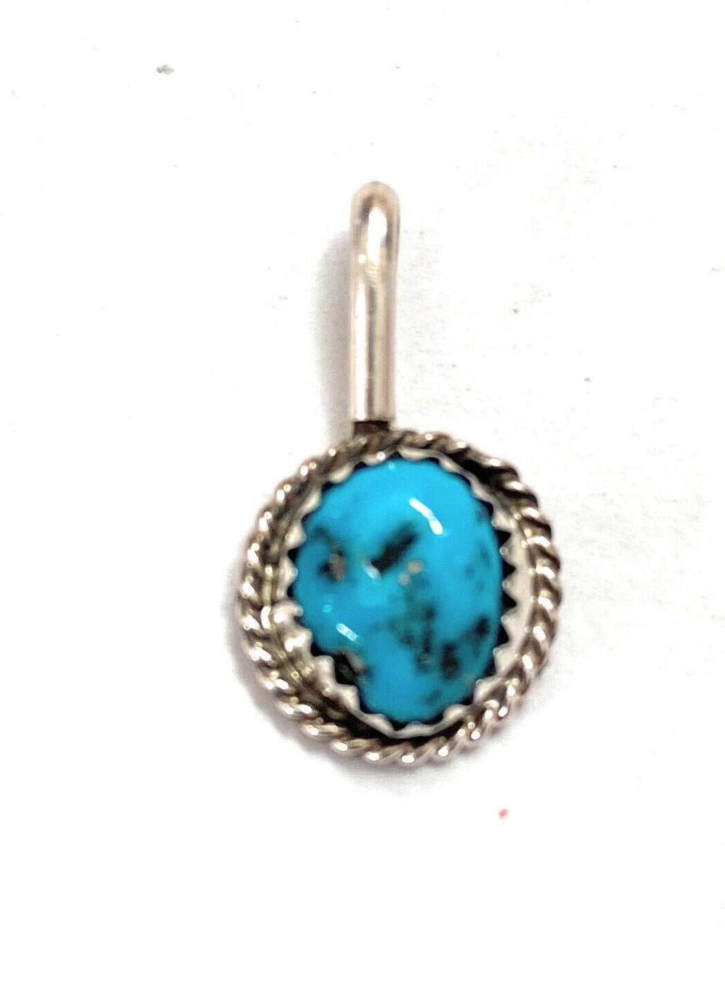 Handcrafted Kingman Turquoise & Sterling Silver Mini Pendant