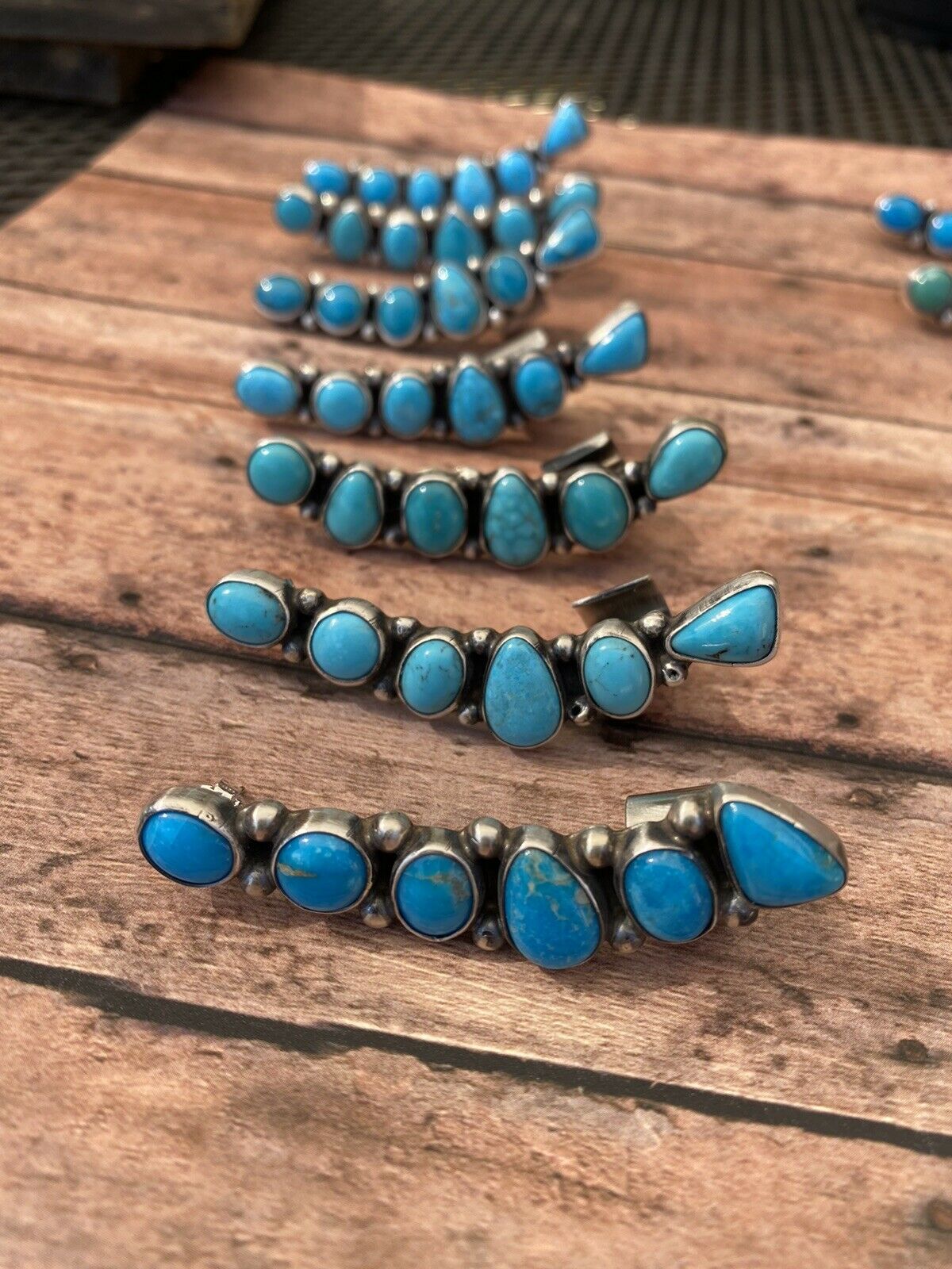 Handcrafted Sterling Silver & Turquoise Ear Cuff Signed