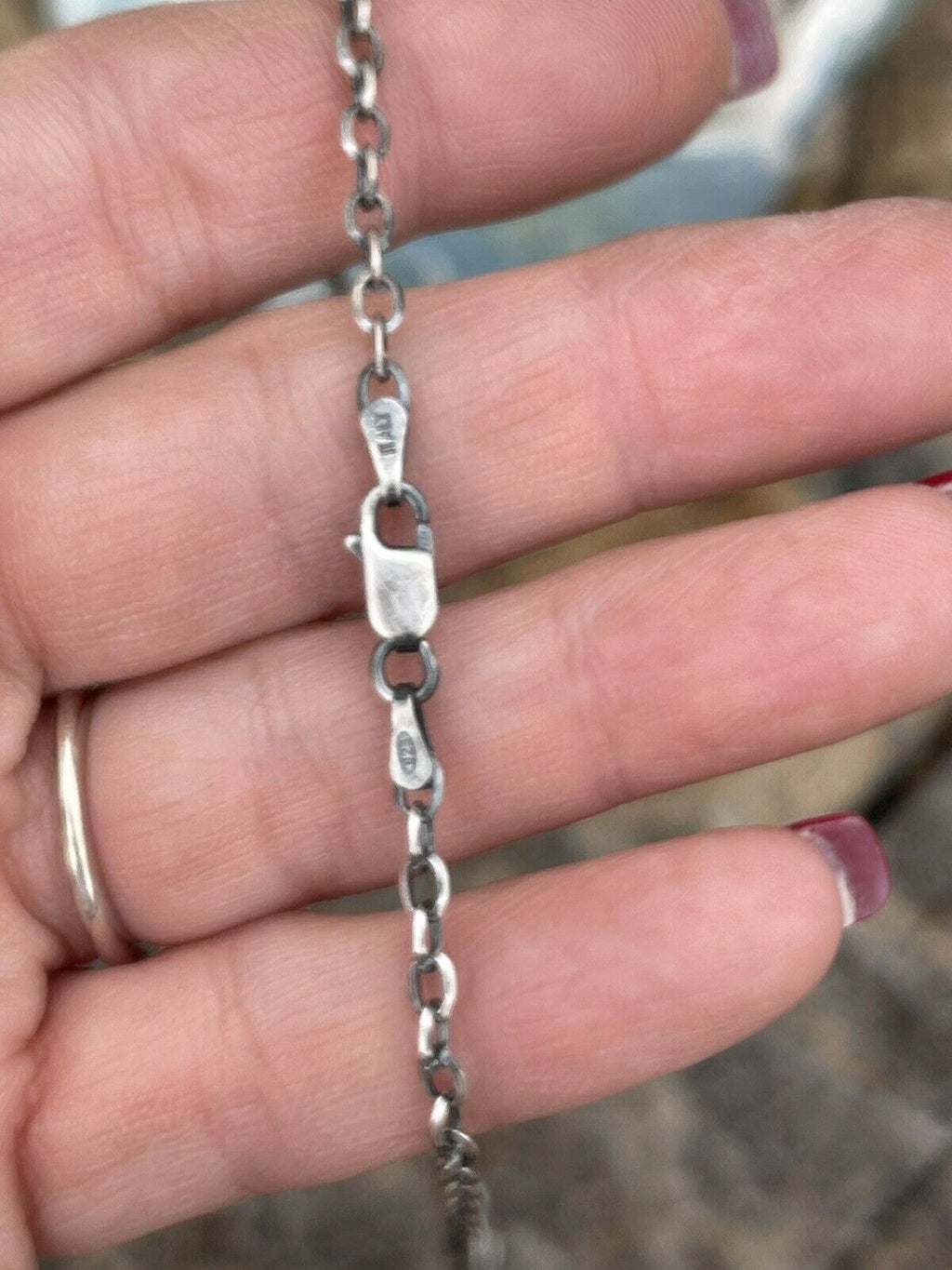 Handcrafted Orange Drop Spiny Sterling Silver Lariat Necklace