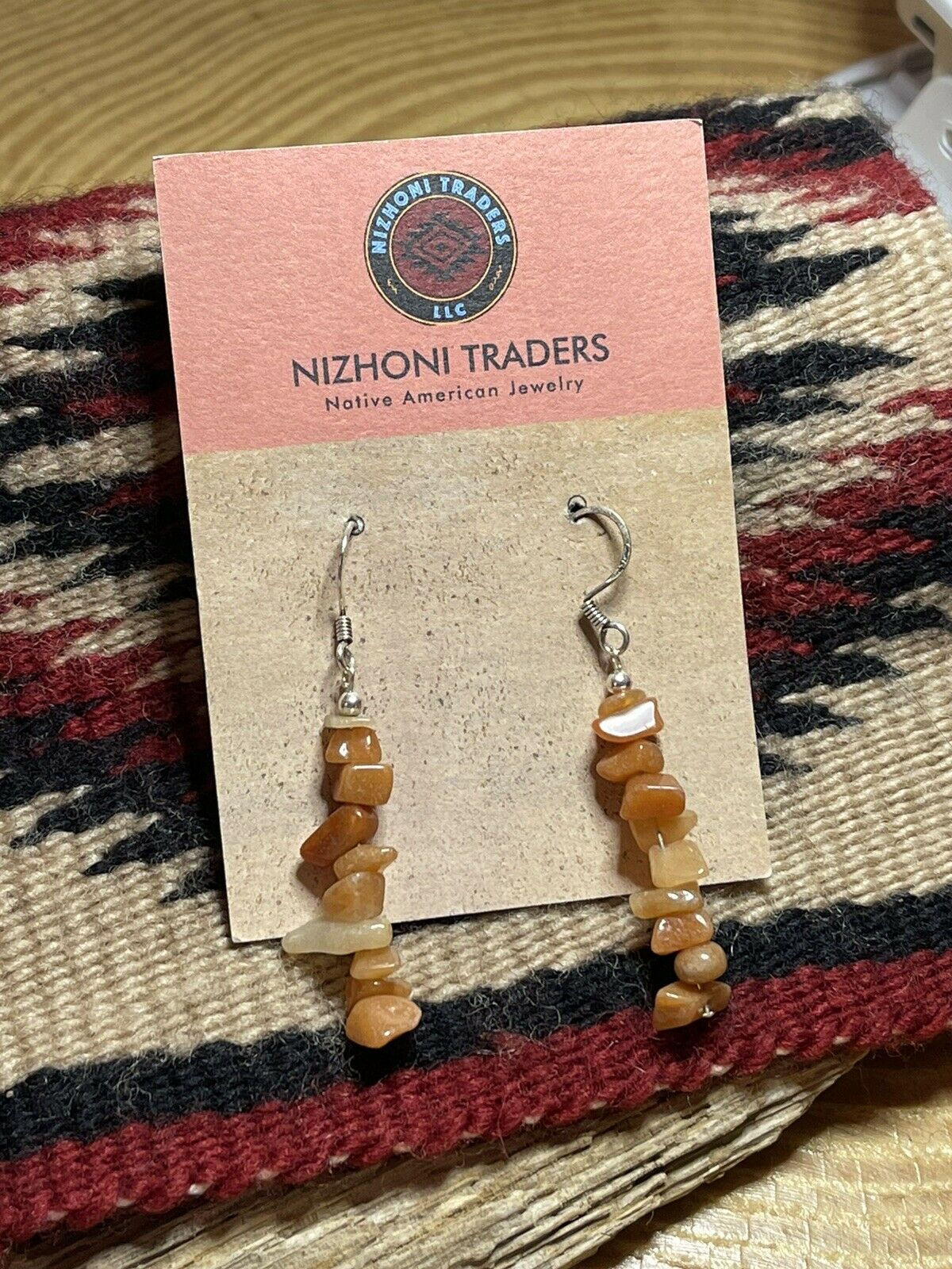 Sterling Silver Cream Quartz Chip Dangle Earrings