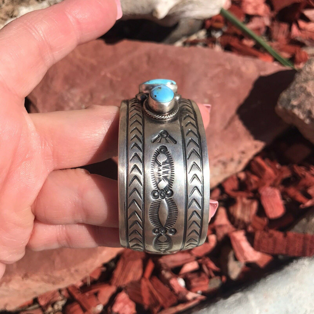 Handcrafted Golden Hill Turquoise & Sterling Silver Cuff