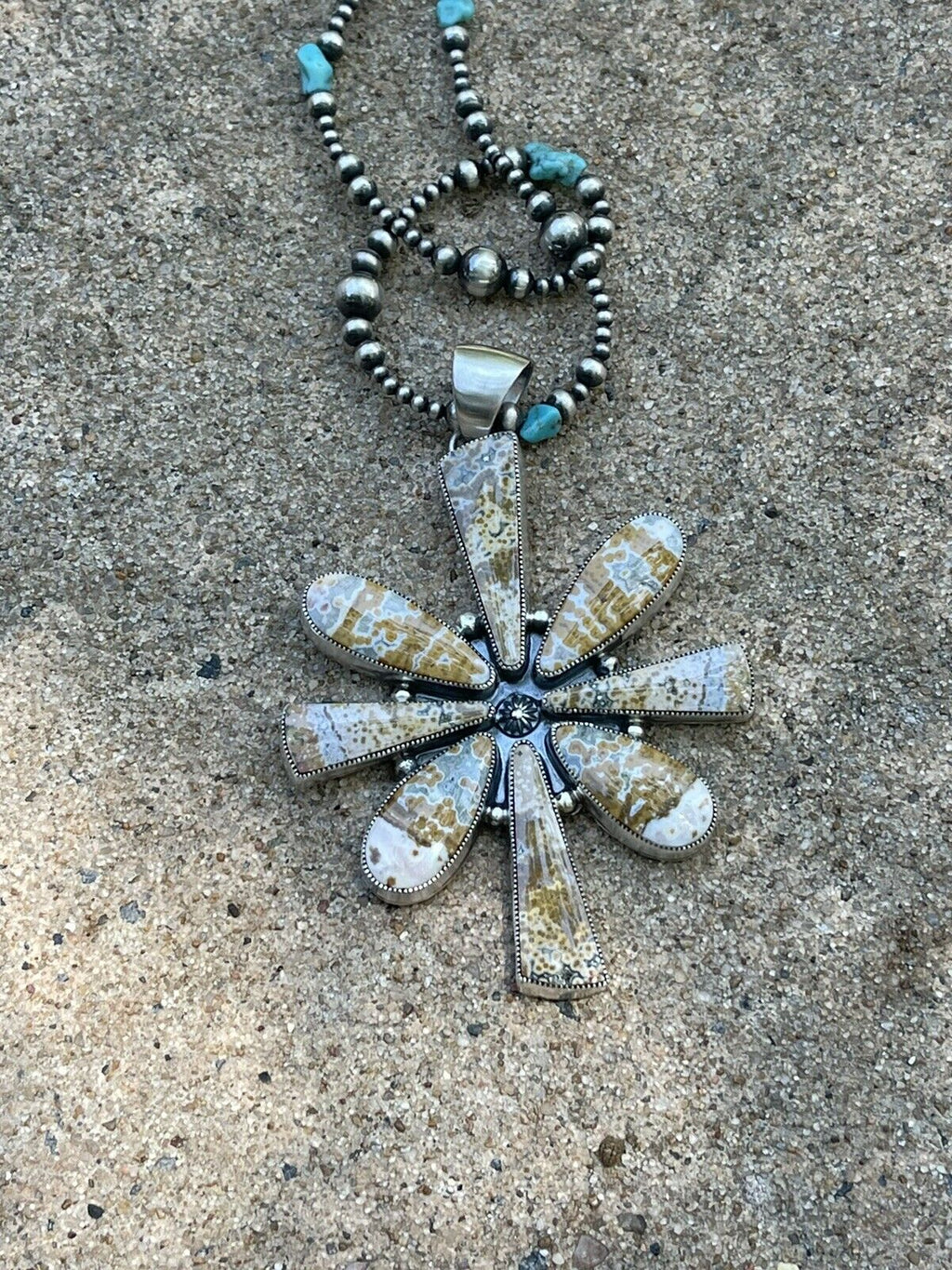 Handcrafted Sterling Silver Jasper Jumbo Cluster Pendant