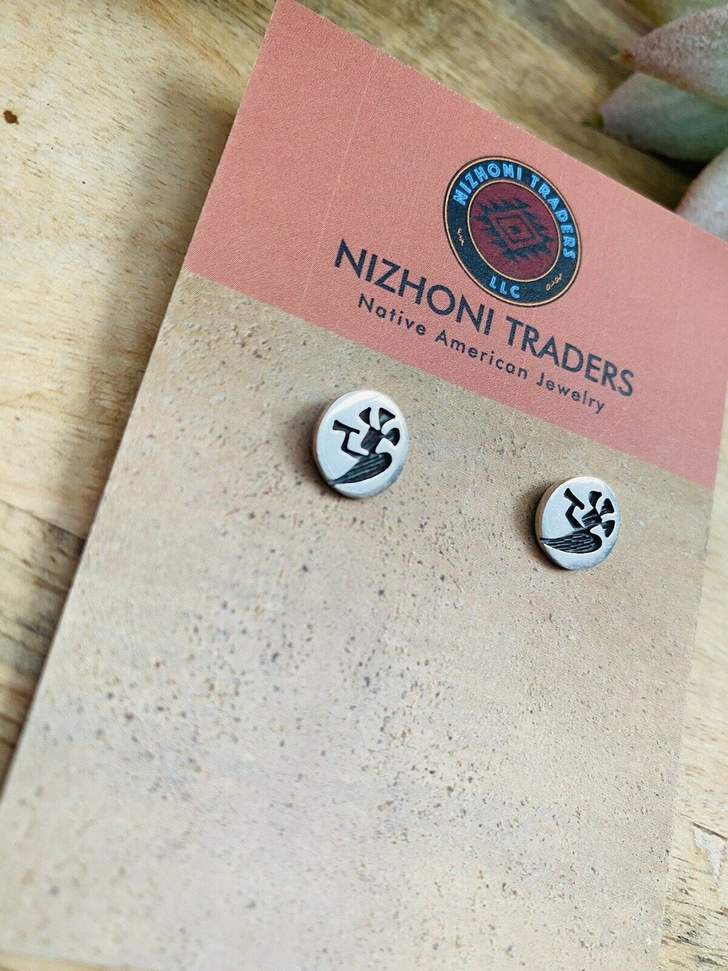 Handcrafted Overlaid Sterling Silver Kokopelli Stud Earrings