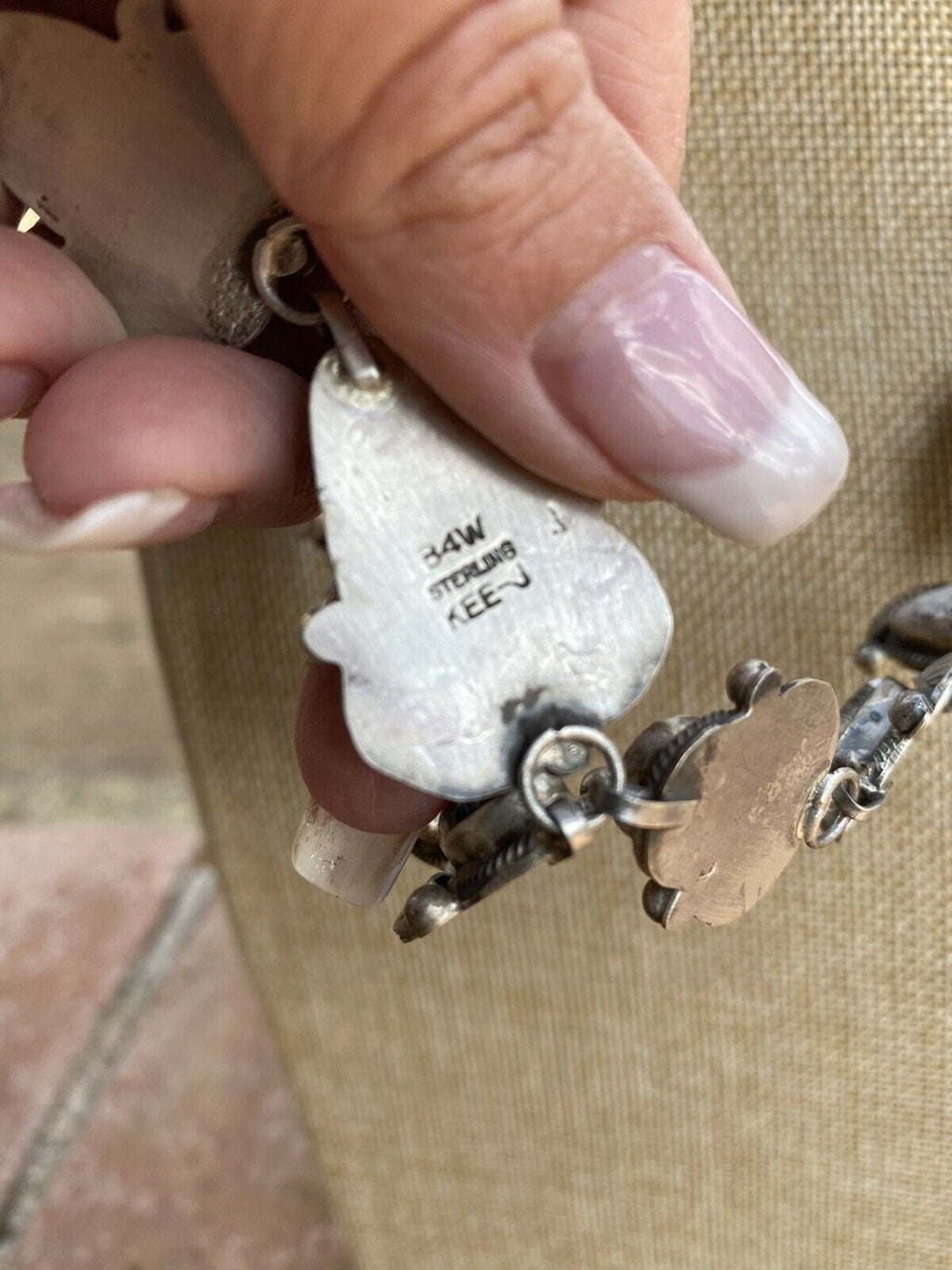 Handcrafted White Buffalo & Sterling Lariat Necklace Set Signed